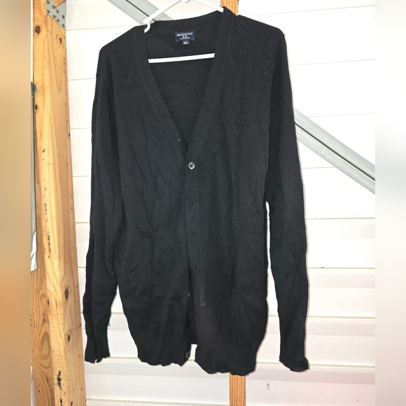 Matchstick Cardigan Sweater Mens Medium Button Up Shawl Blue Long Sleeve 3xl - Picture 1 of 5